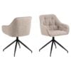 Brooke Spisebordsstol Beige Stof Drejefunktion Stel