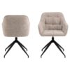 Brooke Spisebordsstol Beige Stof Drejefunktion Stel