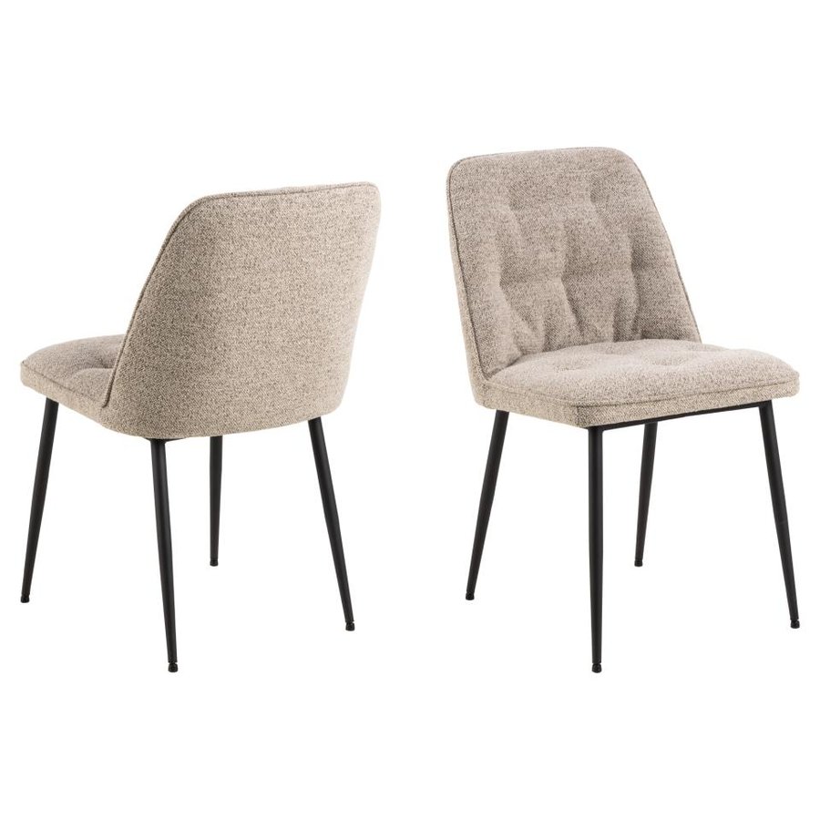 Brooke Spisebordsstol Beige Stof Indsyninger Stel