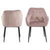 Brooke Spisebordsstol Dusty Rose Stof Armlæn