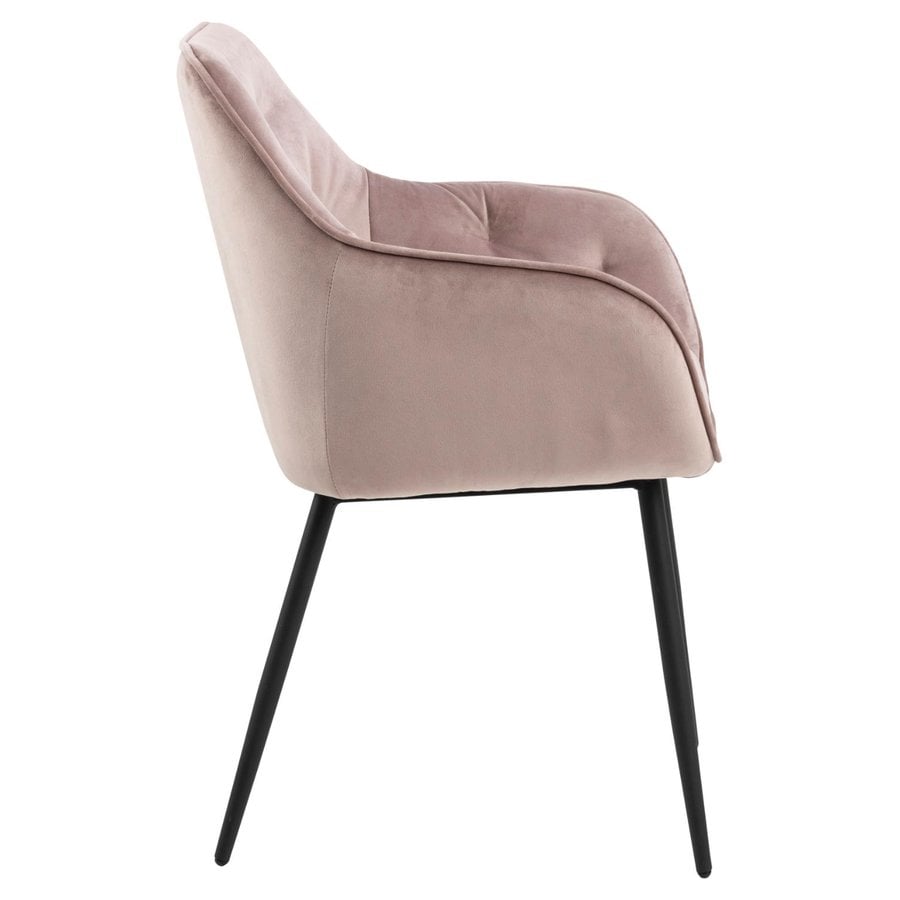 Brooke Spisebordsstol Dusty Rose Stof Armlæn