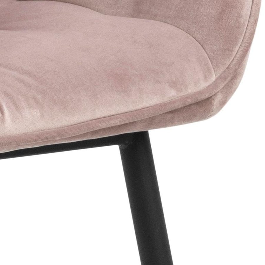Brooke Spisebordsstol Dusty Rose Stof Armlæn
