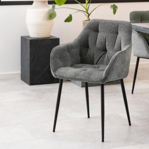 Brooke Spisebordsstol Armlæn Antracit Actona