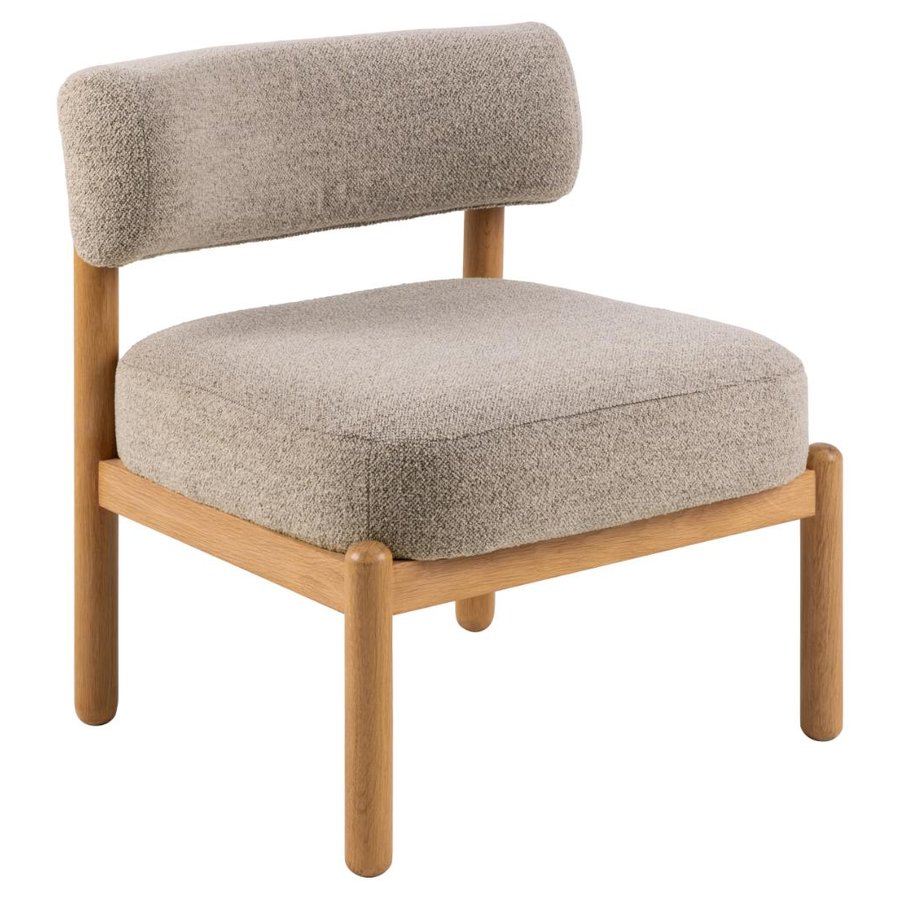 Burley Lounge Stol Beige Stof Posefjedre