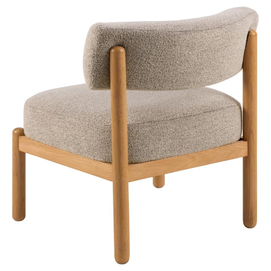 Burley Lounge Stol Beige Stof Posefjedre