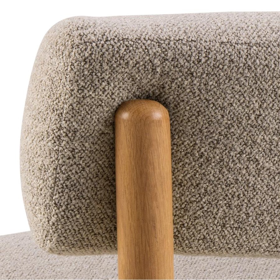 Burley Lounge Stol Beige Stof Posefjedre