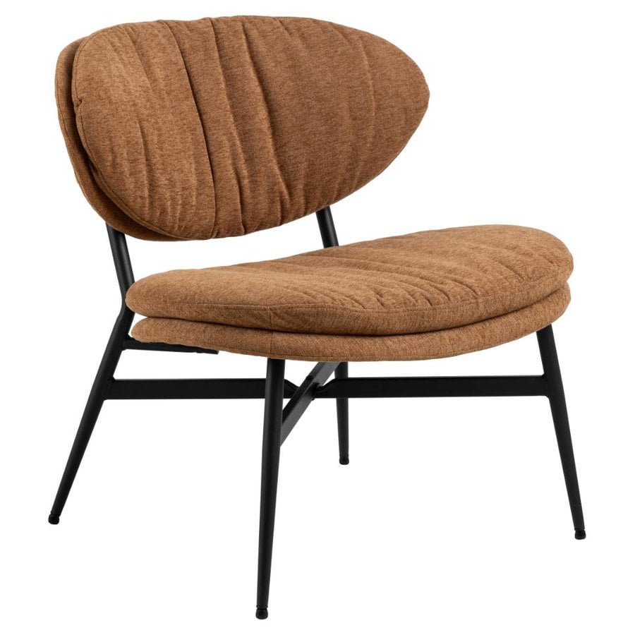 Burma Lounge Stol Terracotta Stof Stel