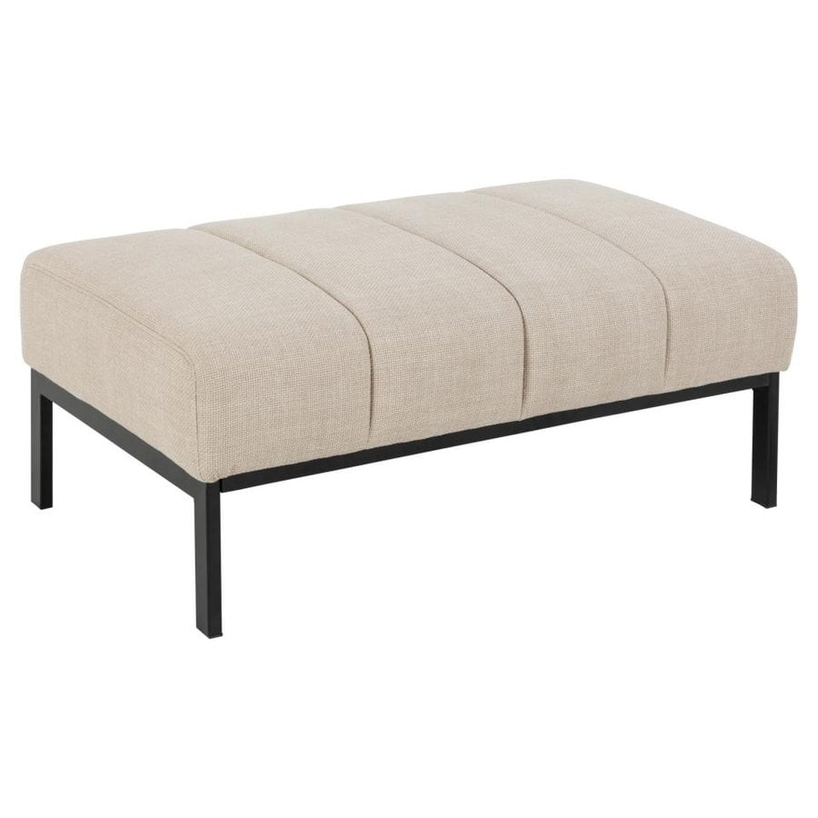 Caix Firkantet Puf Beige Stof Lodret