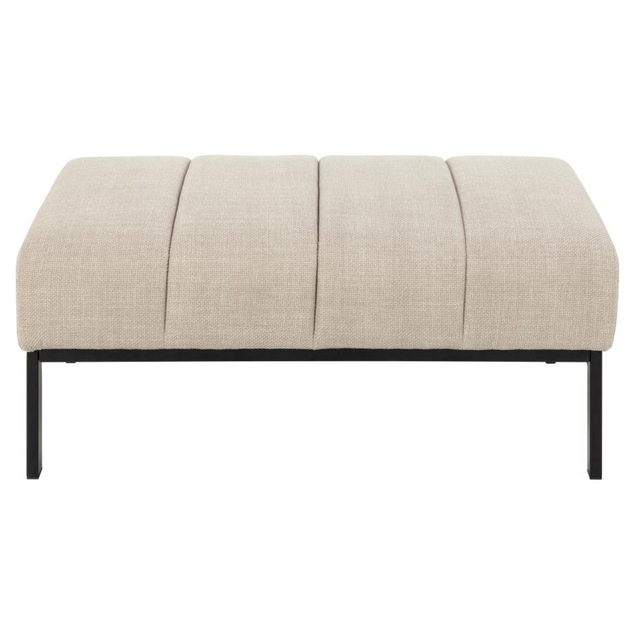 Caix Firkantet Puf Beige Stof Lodret