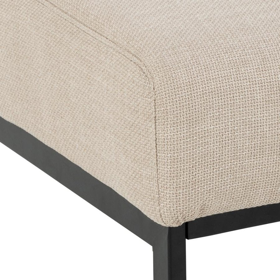 Caix Firkantet Puf Beige Stof Lodret
