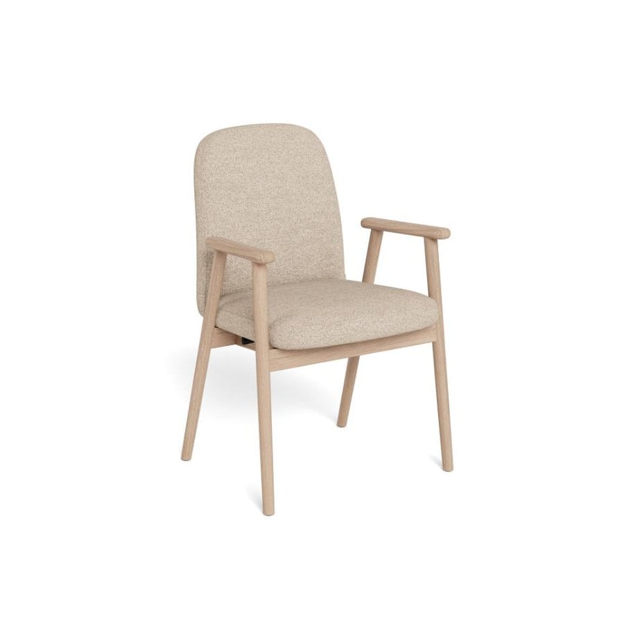 Calvin Spisebordsstol Beige Stof Armlæn Stel