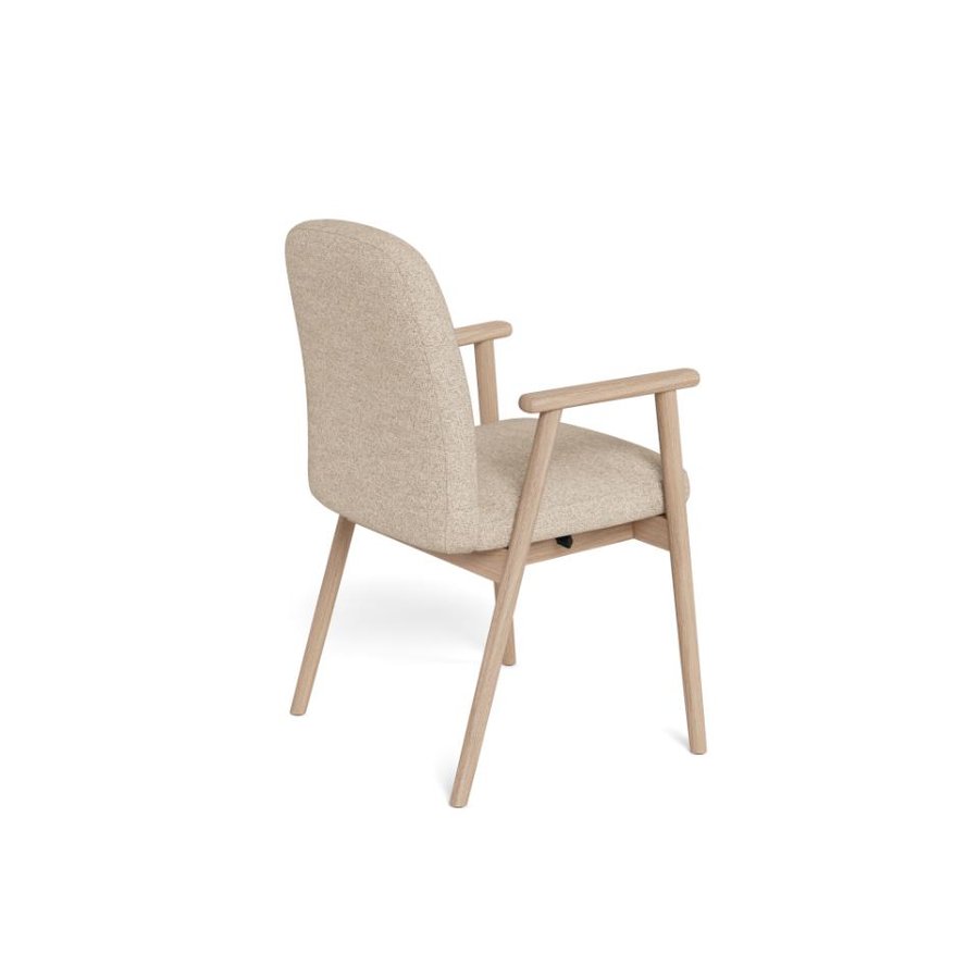 Calvin Spisebordsstol Beige Stof Armlæn Stel