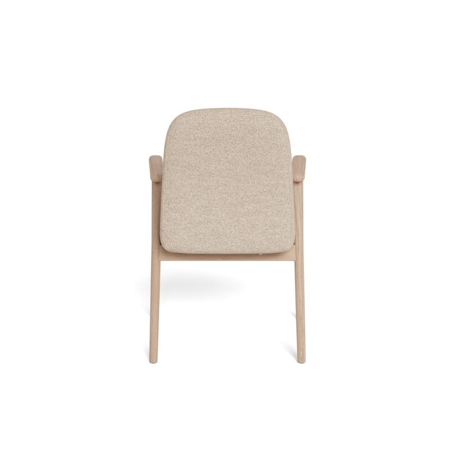 Calvin Spisebordsstol Beige Stof Armlæn Stel