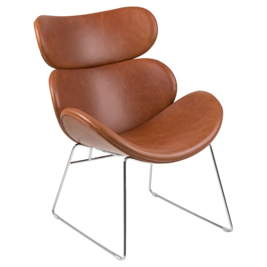 Cazar Lounge Stol Cognac Pu Vintage