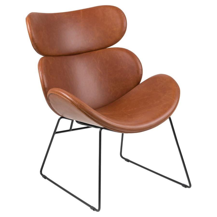 Cazar Lounge Stol Cognac Pu Vintage