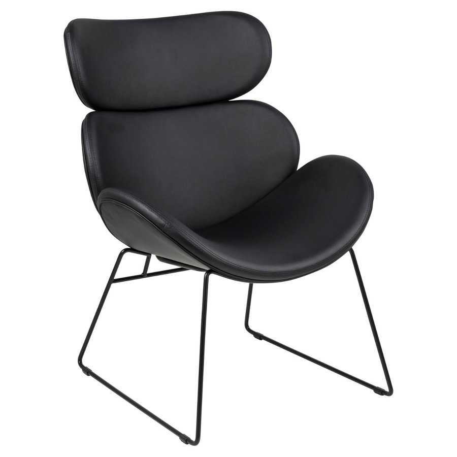 Cazar Lounge Stol Sort Pu Stel