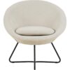 Center Loungestol Beige Stof Armlæn Stel