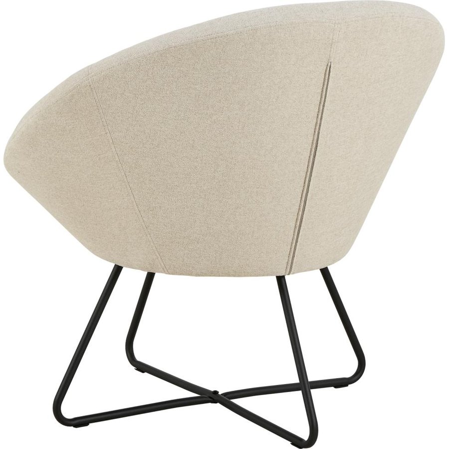 Center Loungestol Beige Stof Armlæn Stel