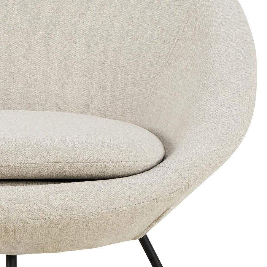 Center Loungestol Beige Stof Armlæn Stel