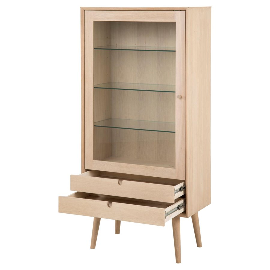 Century Vitrine Hvidpigmenteret Egetræ Stel Hvidpigmenteret