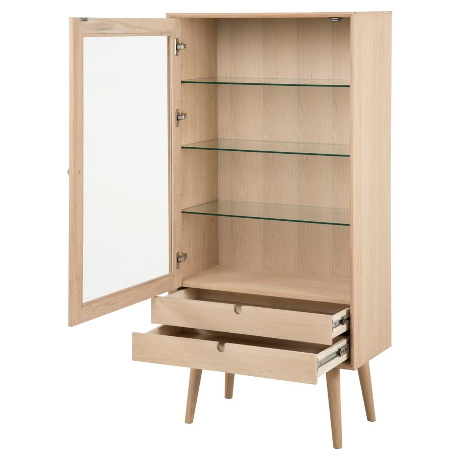 Century Vitrine Hvidpigmenteret Egetræ Stel Hvidpigmenteret