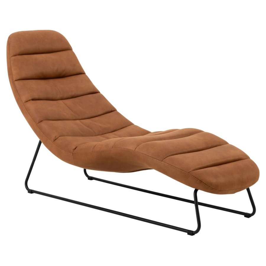 Chaplin Chaiselong Cognac Stof Horisontal Syning