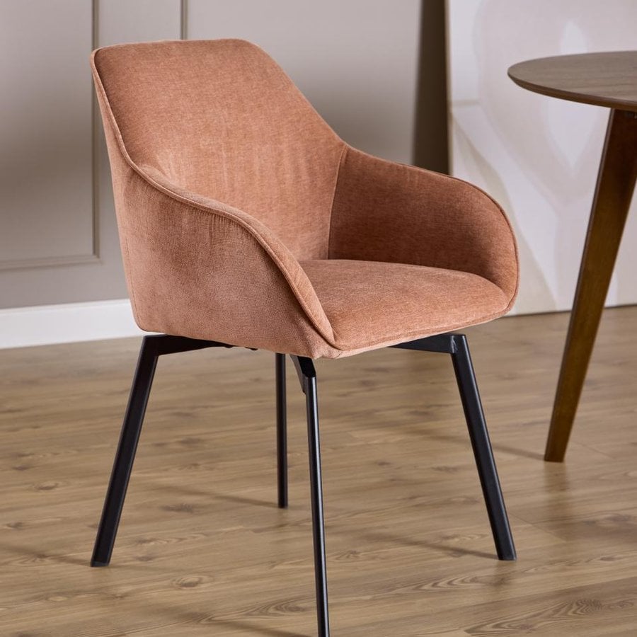 Clara Spisebordsstol Rosewood Stof Armlæn Stel