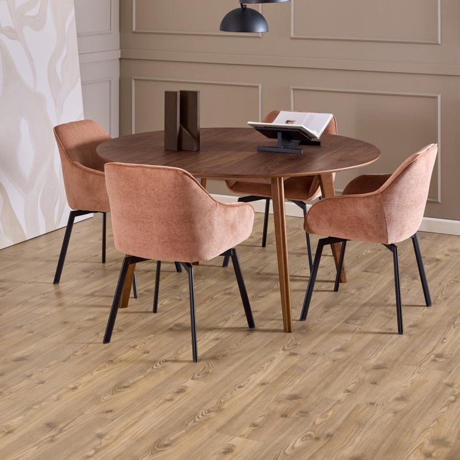 Clara Spisebordsstol Rosewood Stof Armlæn Stel