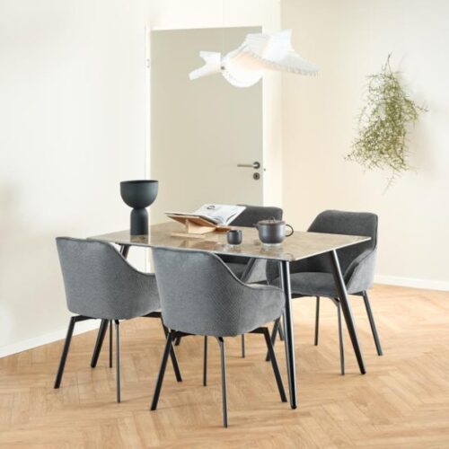 Clara Spisebordsstol Armlæn Antracit Actona