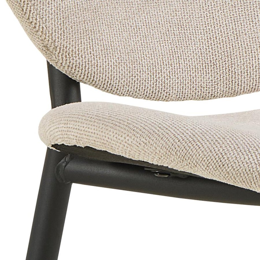Cliff Spisebordsstol Beige Stof Lynlås Stel