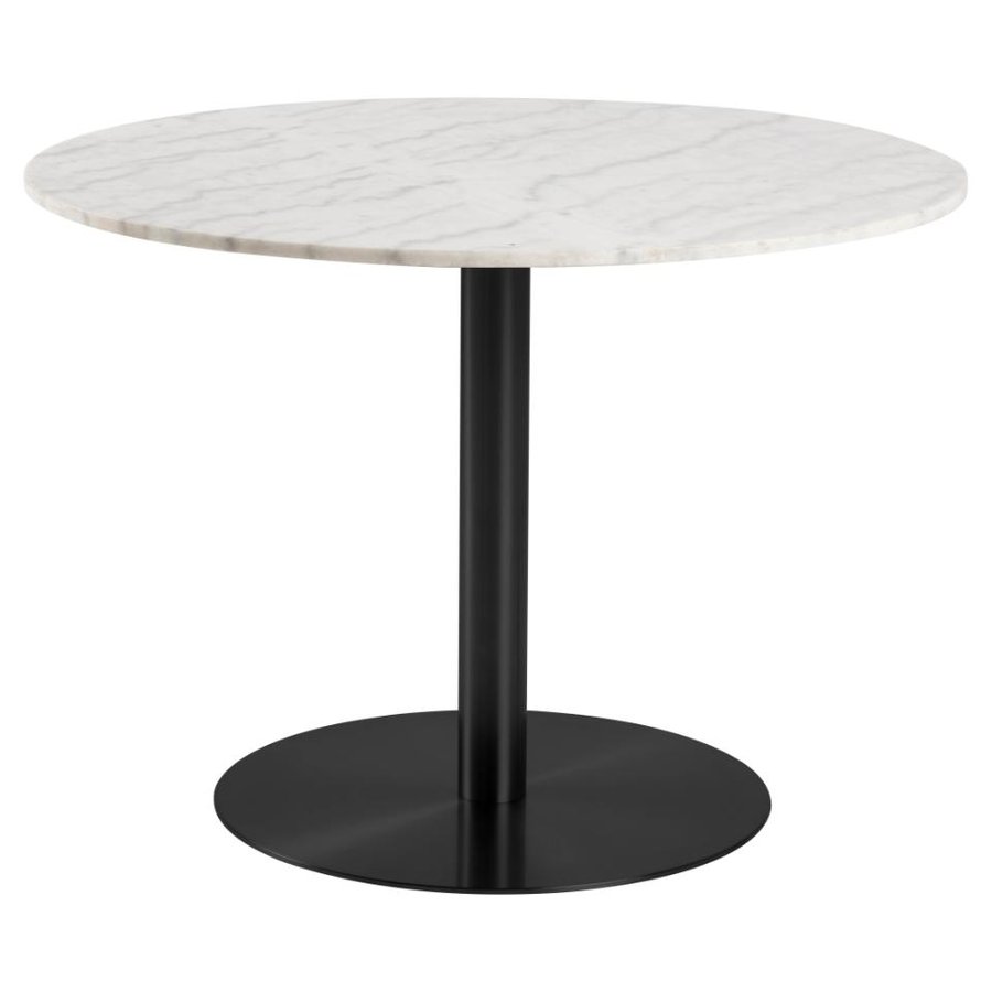 Corby Rund Spisebord Hvid Marmor Stel