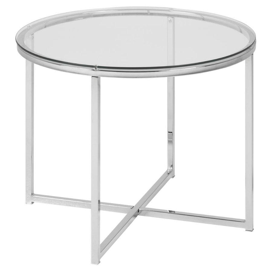 Cross Hjørnebord Klar Glas Stel Krom