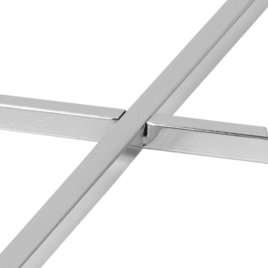 Cross Hjørnebord Klar Glas Stel Krom