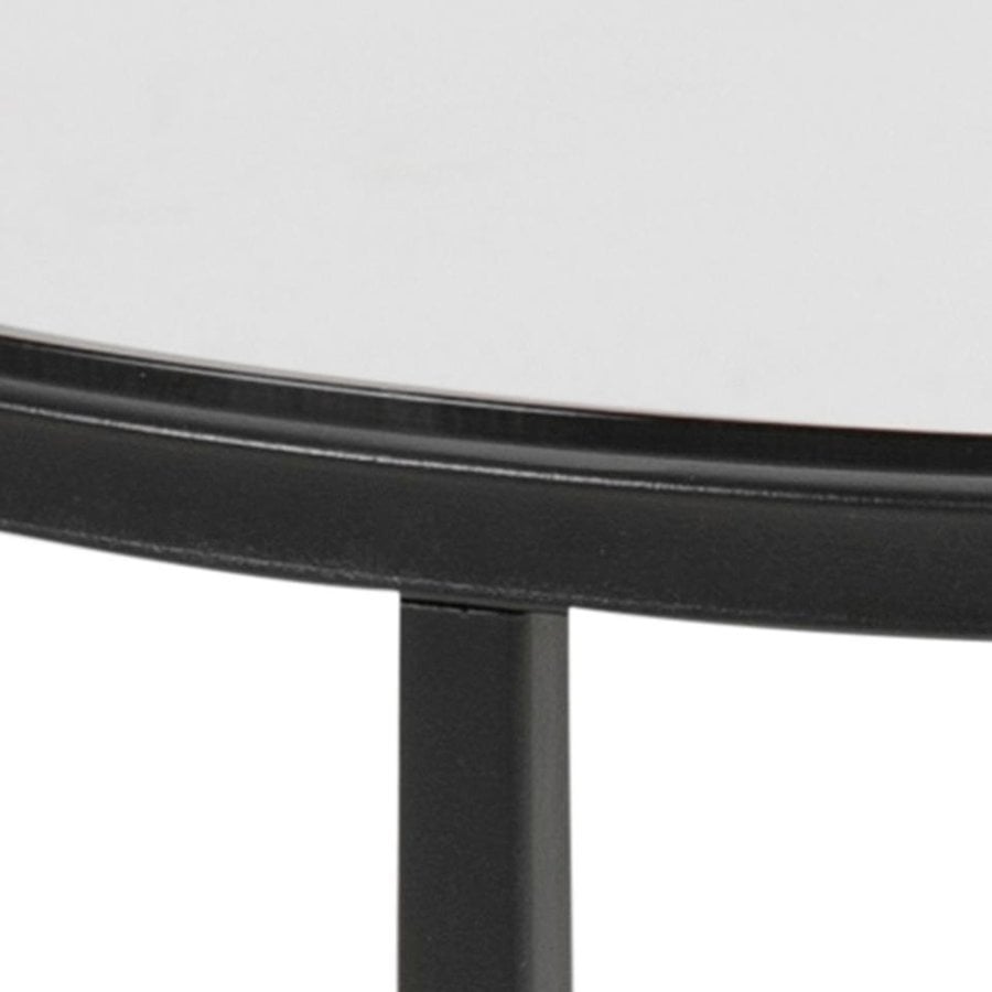 Cross Rund Hjørnebord Røgfarvet Glas Stel