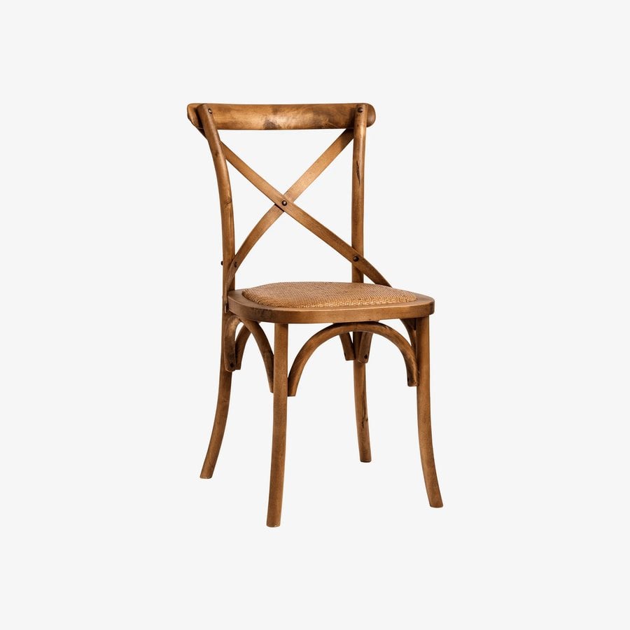 CROSS Spisebordsstol med Kryds i Egetræ & Rattan Sæde fra Nordal | 54x43x89 cm hos uniquebeds, home & living - Billede 1