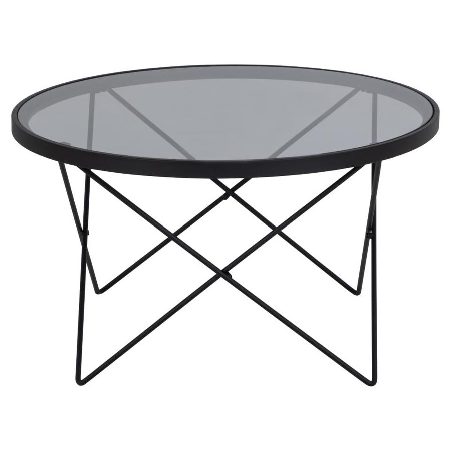 Cuxton Sofabord Røgfarvet Glas Stel Sort