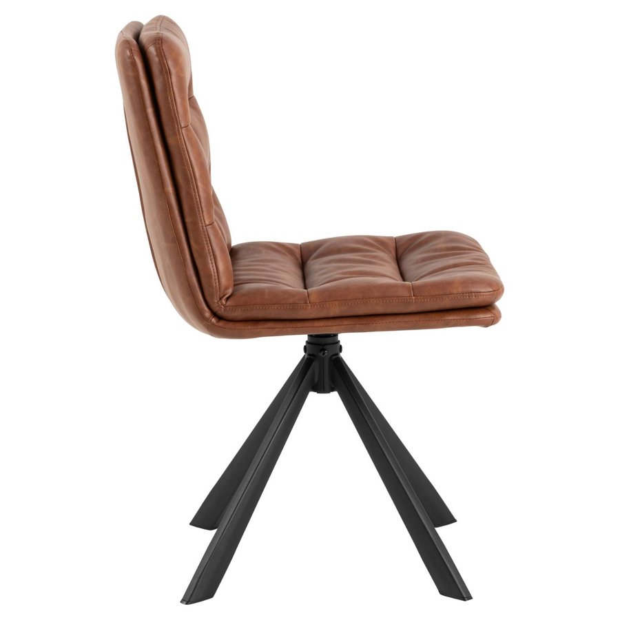 dean-spisebordsstol-i-cognac-pu-retro-med-drejefunktion-og-stel-i-sort-0000109687-5 Dean Spisebordsstol Cognac Pu Retro Drejefunktion