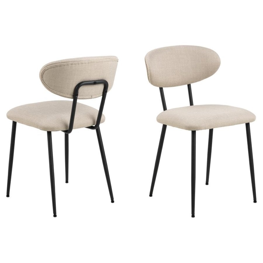 Denise Spisebordsstol Beige Stof Stel Sort