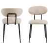Denise Spisebordsstol Beige Stof Stel Sort
