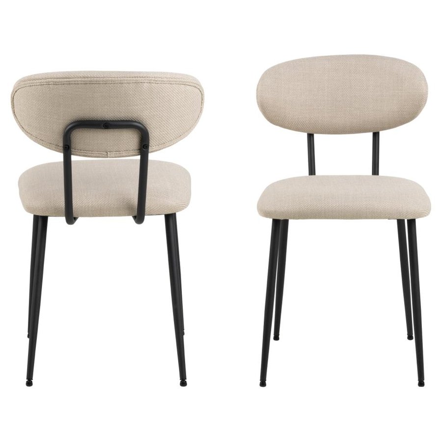 Denise Spisebordsstol Beige Stof Stel Sort
