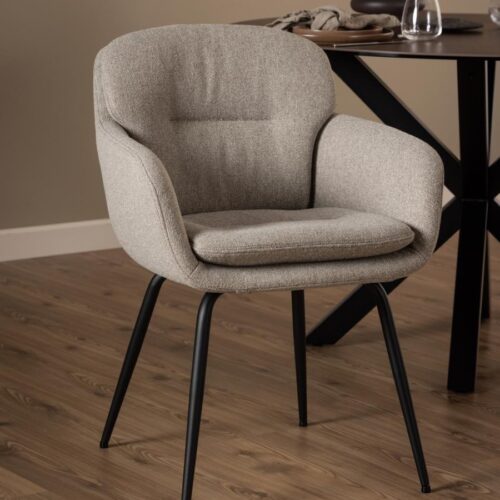 Dora Spisebordsstol Armlæn Beige Actona