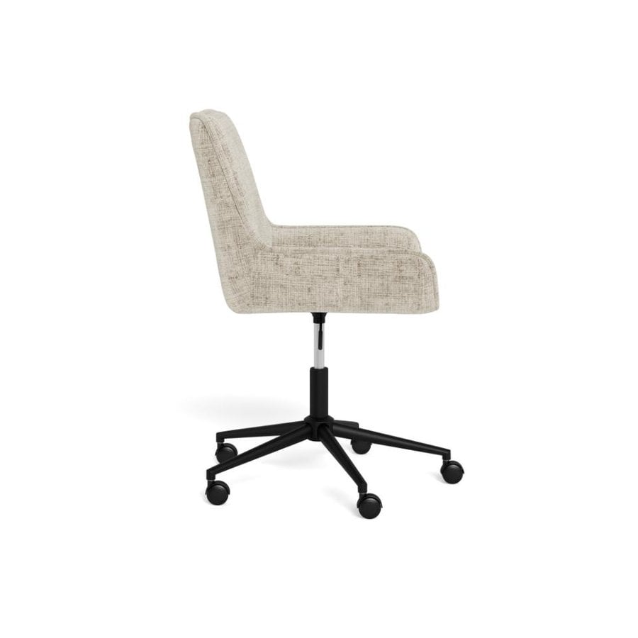 Eddie Skrivebordsstol Beige Jute Stof Armlæn