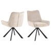 Eddie Spisebordsstol Beige Jute Drejefunktion Lynlås