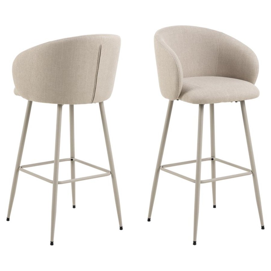eleanor-barstol-i-beige-stof-med-fodsttte-og-lynls-og-stel-i-gr-stl-fr-0000108178-2 Eleanor Barstol Beige Stof Fodstøtte Lynlås