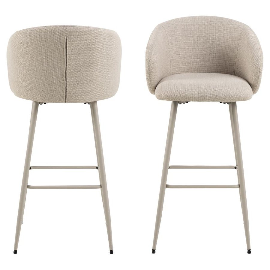 eleanor-barstol-i-beige-stof-med-fodsttte-og-lynls-og-stel-i-gr-stl-fr-0000108178-3 Eleanor Barstol Beige Stof Fodstøtte Lynlås