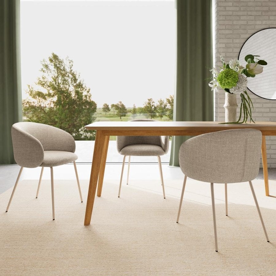 eleanor-spisebordsstol-i-beige-stof-med-armln-og-stel-i-gr-stl-fra-act-0000108177-6 Eleanor Spisebordsstol Beige Stof Armlæn Stel