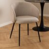 Eleanor Spisebordsstol Armlæn Beige Stof Stål