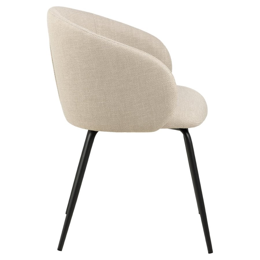 Eleanor Spisebordsstol Armlæn Beige Stof Stål