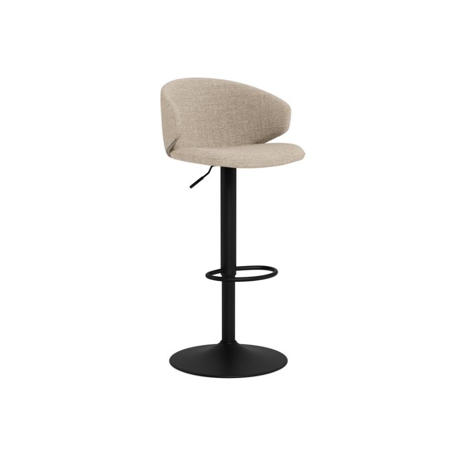 Ella Barstol Beige Stof Drejefunktion Fodstøtte