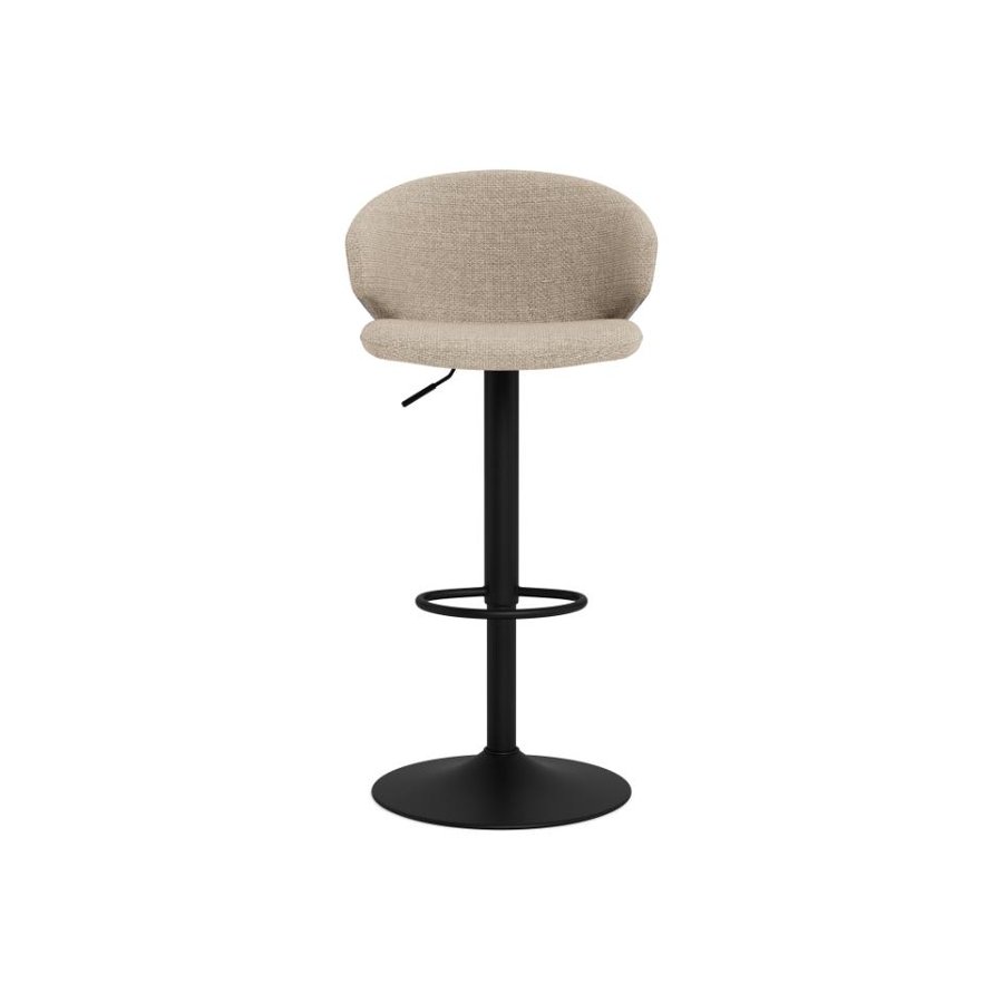Ella Barstol Beige Stof Drejefunktion Fodstøtte
